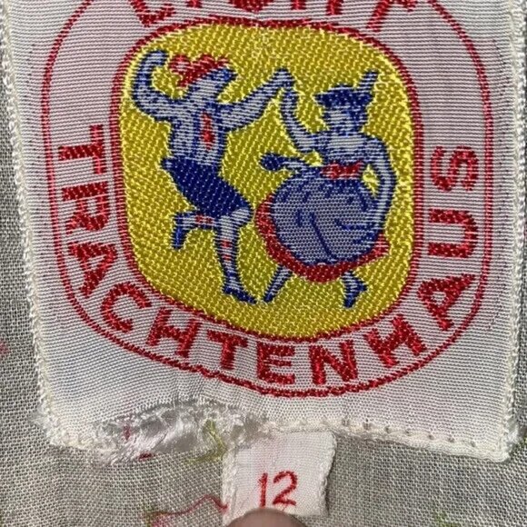 Vintage Licht Trachtenhaus Dress Holland German Dirndl Square Dance Rose Size 12 - Picture 4 of 15